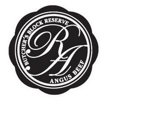 RA BUTCHER'S BLOCK RESERVE ANGUS BEEF trademark