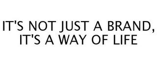 IT'S NOT JUST A BRAND, IT'S A WAY OF LIFE trademark