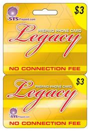 LEGACY PREPAID PHONE CARD STS PREPAID.COM NO CONNECTION FEE trademark