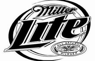 MILLER LITE ALL NATURAL PILSNER trademark