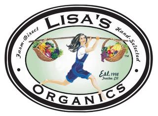 LISA'S ORGANICS HAND-SELECTED FARM-DIRECT EST.1998 TRUCKEE CA trademark