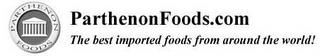 PARTHENON FOODS PARTHENONFOODS.COM THE BEST IMPORTED FOODS FROM AROUND THE WORLD! trademark