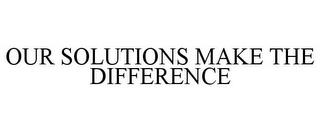 OUR SOLUTIONS MAKE THE DIFFERENCE trademark