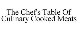 THE CHEF'S TABLE OF CULINARY COOKED MEATS trademark