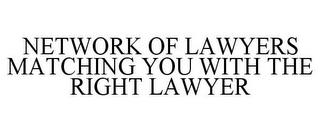 NETWORK OF LAWYERS MATCHING YOU WITH THE RIGHT LAWYER trademark