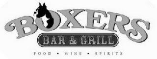 BOXERS BAR & GRILL FOOD WINE SPIRITS trademark