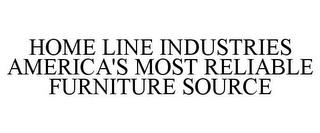 HOME LINE INDUSTRIES AMERICA'S MOST RELIABLE FURNITURE SOURCE trademark