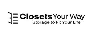 CLOSETS YOUR WAY STORAGE TO FIT YOUR LIFE trademark