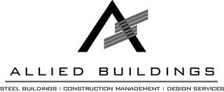 A ALLIED BUILDINGS STEEL BUILDINGS CONSTRUCTION MANAGEMENT DESIGN SERVICES trademark