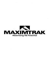 MAXIMTRAK MAXIMIZING F&I POTENTIAL trademark