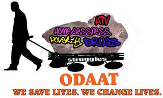 HIV HOMELESSNESS POVERTY DRUGS ODAAT WE SAVE LIVES. WE CHANGE LIVES. trademark