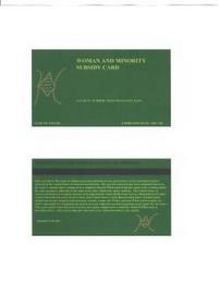 WOMAN AND MINORITY SUBSIDY CARD ACCOUNT NUMBER: XXXX-XXXX-XXXX-XXXX NAME OF ISSUER: EXPIRATION DATE: MO./YR. PROPERTY OF THE UNITED STATES OF AMERICA THIS CARD ALLOWS THE ISSUER TO OBTAIN A PERCENT REDUCTION ON ANY GOOD AND/OR SERVICE PURCHASED AND/OR RECEIVED IN THE UNITED STATES OF AMERICA AND ABROAD. THE PERCENT REDUCTION HAS BEEN COMPUTED BASED ON THE ISSUER'S ANNUAL SALARY COMPARED TO A SIMIL trademark