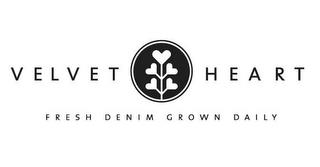 VELVET HEART FRESH DENIM GROWN DAILY trademark