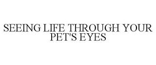 SEEING LIFE THROUGH YOUR PET'S EYES trademark