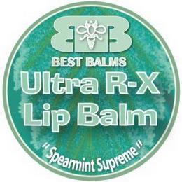 ULTRA R-X LIP BALM "SPEARMINT SUPREME" BB BEST BALMS trademark