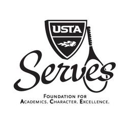 USTA SERVES FOUNDATION FOR ACADEMICS. CHARACTER. EXCELLENCE. trademark