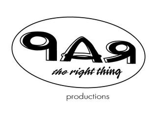 RAP THE RIGHT THING PRODUCTIONS trademark