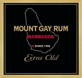 MOUNT GAY RUM BARBADOS SINCE 1703 EXTRA OLD trademark