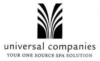 UNIVERSAL COMPANIES YOUR ONE SOURCE SPA SOLUTION trademark