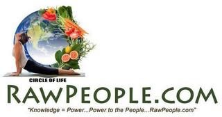 CIRCLE OF LIFE RAWPEOPLE.COM "KNOWLEDGE = POWER...POWER TO THE PEOPLE...RAWPEOPLE.COM" trademark