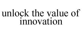 UNLOCK THE VALUE OF INNOVATION trademark