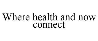 WHERE HEALTH AND NOW CONNECT trademark