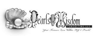 PROVERBS 8:11 PEARLS OF WISDOM CONSULTING, LLC YOUR TREASURE LIES WITHIN MY 7 PEARLS trademark