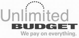 UNLIMITED BUDGET WE PAY ON EVERYTHING trademark