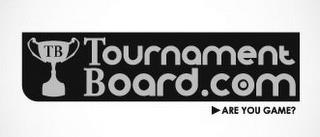 TB TOURNAMENTBOARD.COM ARE YOU GAME? trademark