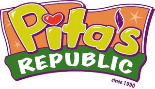 PITA'S REPUBLIC SINCE 1990 trademark