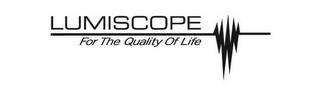 LUMISCOPE FOR THE QUALITY OF LIFE trademark