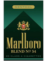 MENTHOL PM USA MARLBORO BLEND NO. 54 20 CLASS A CIGARETTES trademark