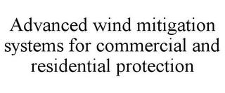 ADVANCED WIND MITIGATION SYSTEMS FOR COMMERCIAL AND RESIDENTIAL PROTECTION trademark