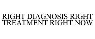 RIGHT DIAGNOSIS RIGHT TREATMENT RIGHT NOW trademark