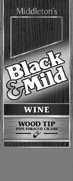 MIDDLETON'S BLACK & MILD WINE WOOD TIP PIPE TOBACCO CIGARS trademark