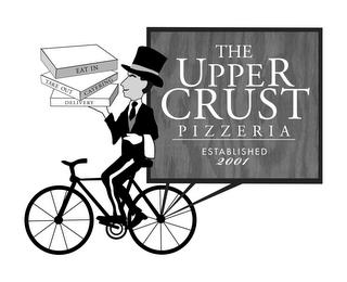 THE UPPER CRUST PIZZERIA ESTABLISHED 2001 EAT IN TAKE OUT CATERING DELIVERY trademark