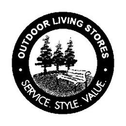 OUTDOOR LIVING STORES SERVICE. STYLE. VALUE. trademark