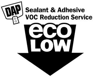 DAP SEALANT & ADHESIVE VOC REDUCTION SERVICE ECOLOW trademark