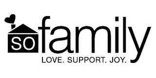 SO FAMILY LOVE. SUPPORT. JOY. trademark