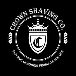 CROWN SHAVING CO. SUPREME GROOMING PRODUCTS FOR MEN & C DESIGN trademark