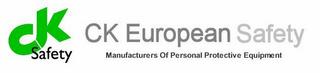 CK EUROPEAN SAFETY MANUFACTURERS OF PERSONAL PROTECTIVE EQUIPMENT trademark