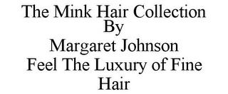 THE MINK HAIR COLLECTION BY MARGARET JOHNSON FEEL THE LUXURY OF FINE HAIR trademark