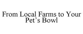 FROM LOCAL FARMS TO YOUR PET'S BOWL trademark