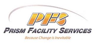 PFS PRISM FACILITY SERVICES BECAUSE CHANGE IS INEVITABLE trademark