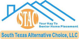 STAC SOUTH TEXAS ALTERNATIVE CHOICE, LLC YOUR KEY TO SENIOR HOME PLACEMENT. trademark