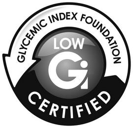 LOW GI GLYCEMIC INDEX FOUNDATION CERTIFIED trademark