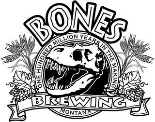 BONES BREWING ONE HUNDRED MILLION YEARS IN THE MAKING MONTANA trademark