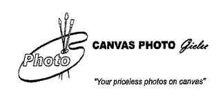 CANVAS PHOTO GICLEE "YOUR PRICELESS PHOTOS ON CANVAS" trademark