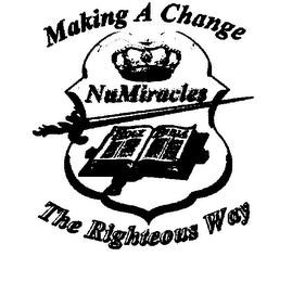 NUMIRACLES MAKING A CHANGE THE RIGHTEOUS WAY trademark