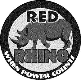 RED RHINO WHEN POWER COUNTS trademark